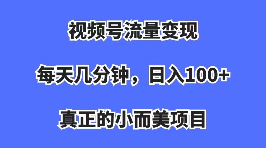 视频号流量变现，每天几分钟，收入100+，真正的小而美项目-狄威团队
