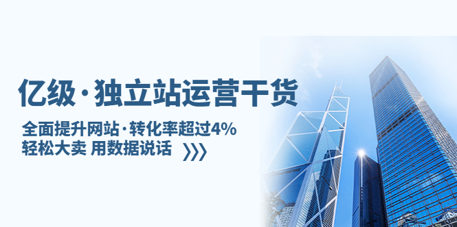 亿级·独立站运营干货：全面提升网站·转化率超过4%，轻松大卖 用数据说话-狄威团队
