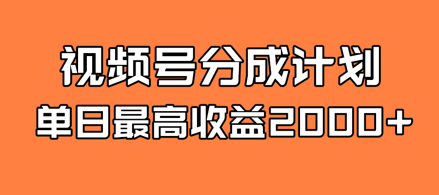 全新蓝海 视频号掘金计划 日入2000+-狄威团队