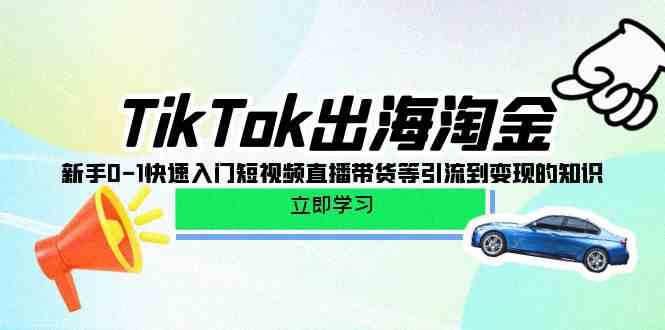 TikTok出海淘金，新手0-1快速入门短视频直播带货等引流到变现的知识-狄威团队