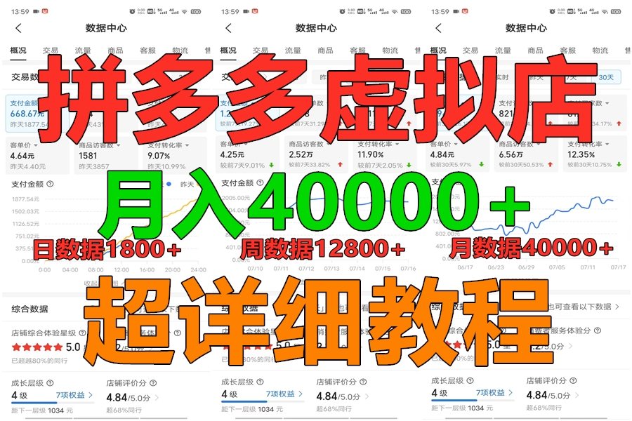 拼多多虚拟电商训练营月入40000+，全网最详细，你做你也行，暴利稳定长久-狄威团队