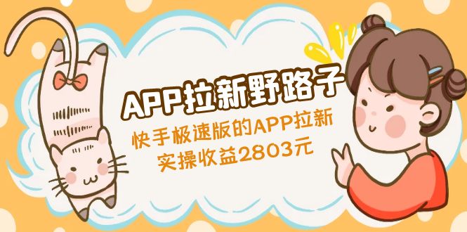 APP拉新野路子：快手极速版的APP拉新赚，实操收益2803元-狄威团队