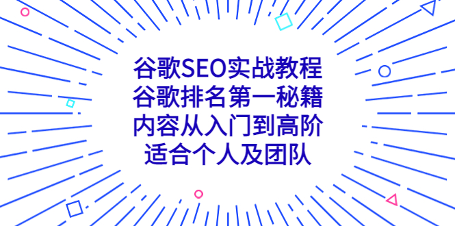 谷歌SEO实战教程：谷歌排名第一秘籍，内容从入门到高阶，适合个人及团队-狄威团队