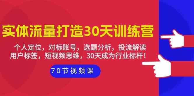 实体流量打造30天训练营：个人定位，对标账号，选题分析，投流解读（70节）-狄威团队
