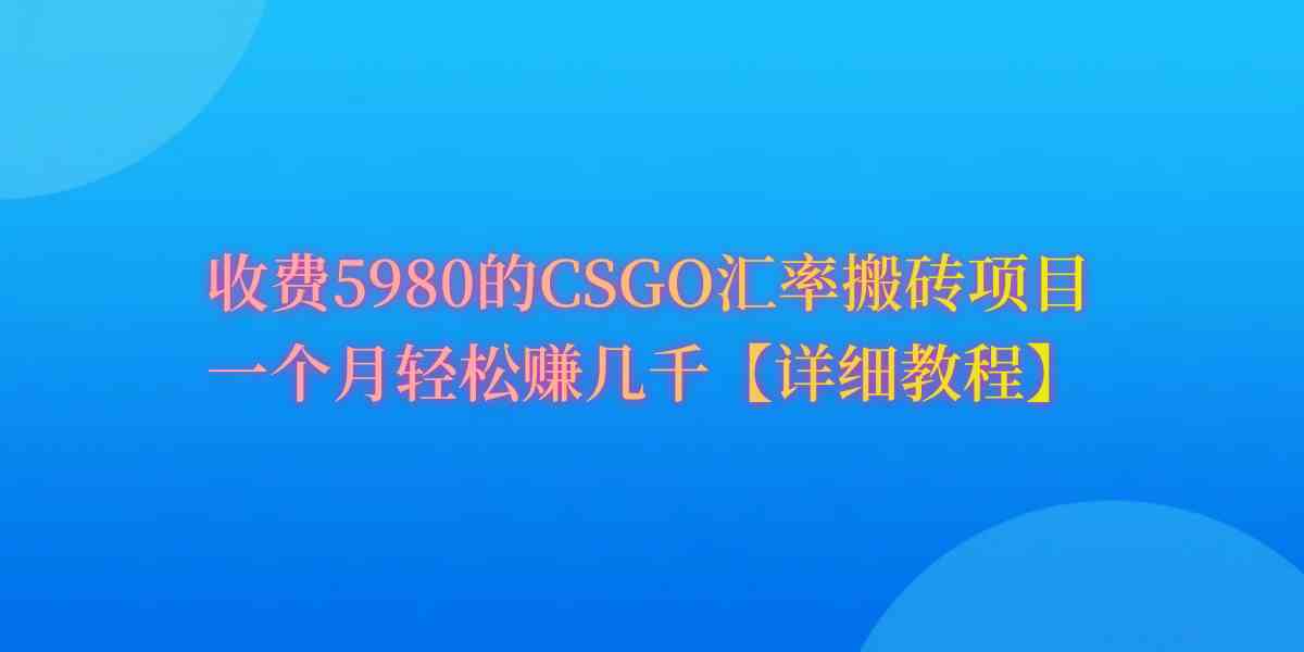 （9776期）CSGO装备搬砖，月综合收益率高达60%，你也可以！-狄威团队