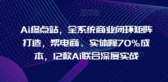 Ai终点站,全系统商业闭环矩阵打造,帮电商、实体降70%成本,12款Ai联合深度实战-狄威团队