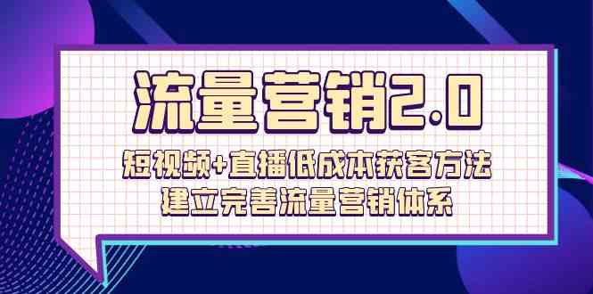 流量营销2.0：短视频+直播低成本获客方法，建立完善流量营销体系（72节）-狄威团队