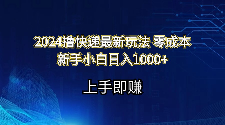2024撸快递最新玩法零成本新手小白日入1000+-狄威团队
