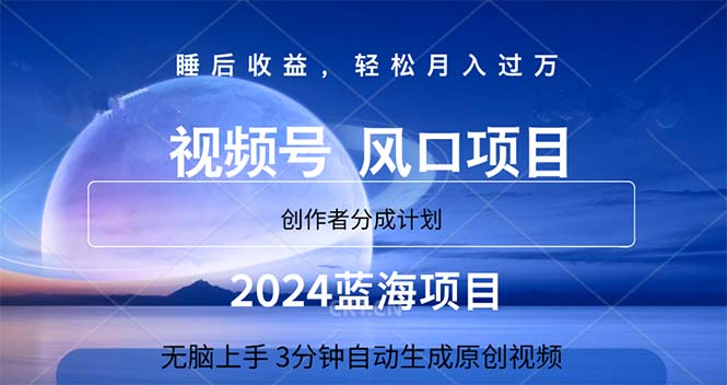2024蓝海项目，3分钟自动生成视频，月入过万-狄威团队