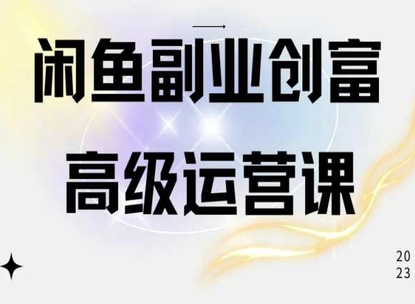 闲鱼电商运营高级课程,一部手机学会闲鱼开店赚钱-狄威团队