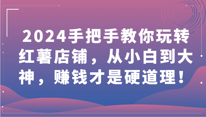 2024手把手教你玩转红薯店铺，从小白到大神，赚钱才是硬道理！-狄威团队