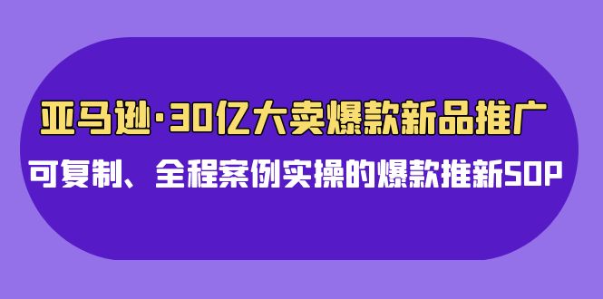 亚马逊30亿大卖爆款新品推广，可复制、全程案例实操的爆款推新SOP-狄威团队