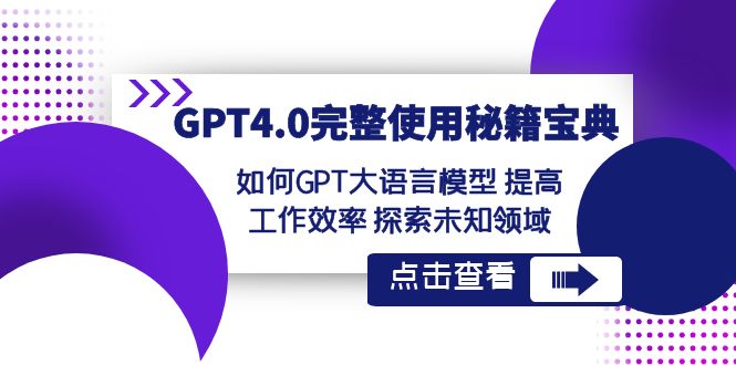 GPT4.0完整使用-秘籍宝典：如何GPT大语言模型 提高工作效率 探索未知领域-狄威团队