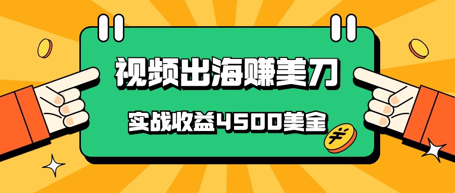 国内爆款视频出海赚美刀，实战收益4500美金，批量无脑搬运，无需经验直接上手-狄威团队