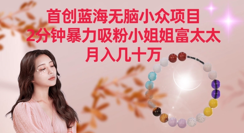 首创蓝海无脑小众项目，2分钟暴力吸粉小姐姐富太太，月入几十万-狄威团队