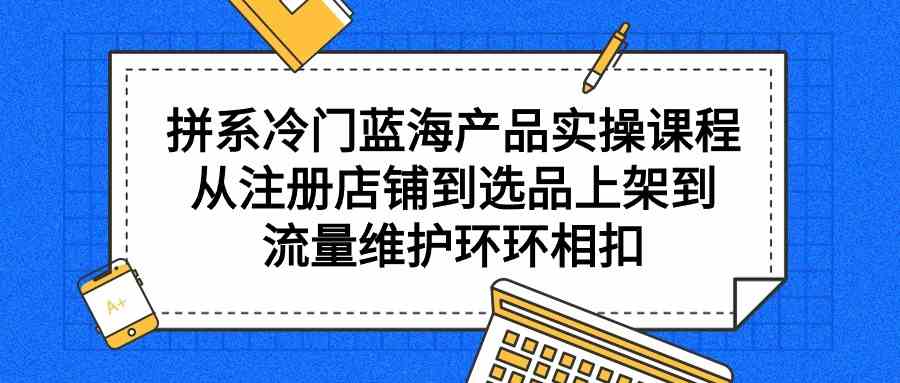 （9527期）拼系冷门蓝海产品实操课程，从注册店铺到选品上架到流量维护环环相扣-狄威团队