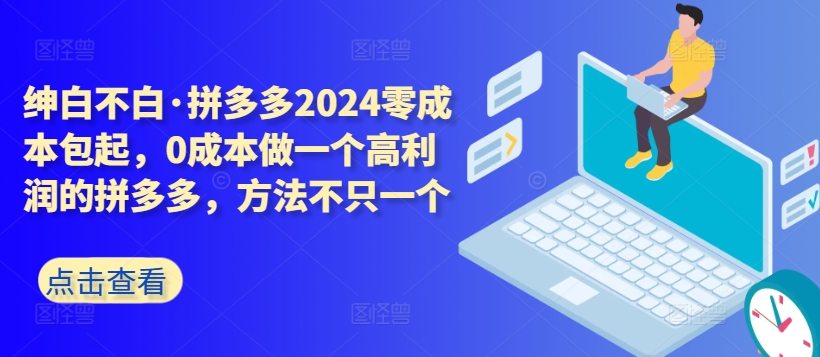 拼多多2024零成本包起，0成本做一个高利润的拼多多，方法不只一个-狄威团队