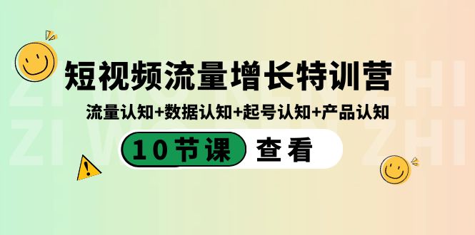 短视频流量增长特训营：流量认知+数据认知+起号认知+产品认知（10节课）-狄威团队