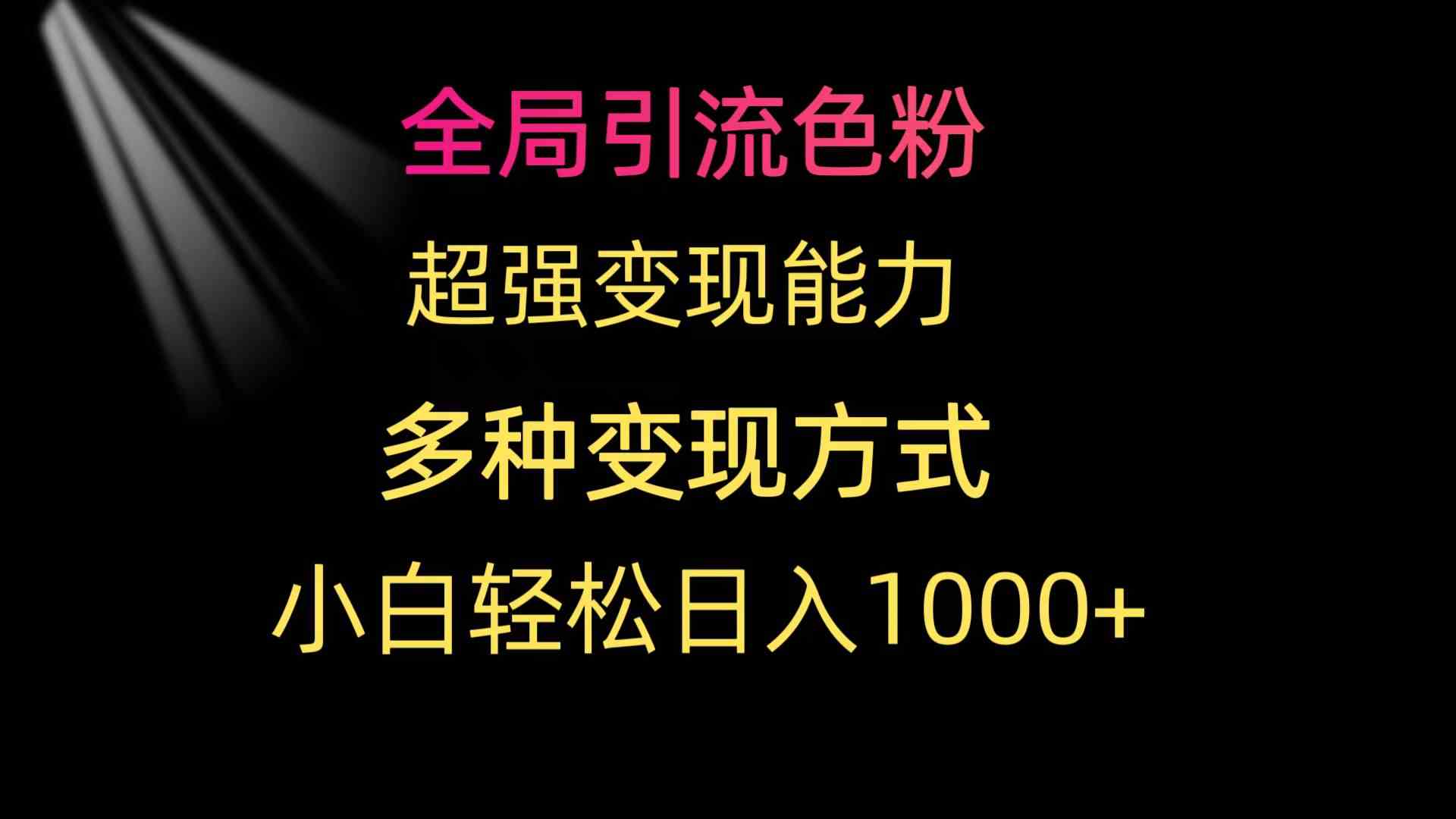 （9680期）全局引流色粉 超强变现能力 多种变现方式 小白轻松日入1000+-狄威团队
