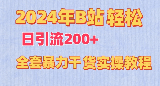 2024年B站轻松日引流200+的全套暴力干货实操教程-狄威团队
