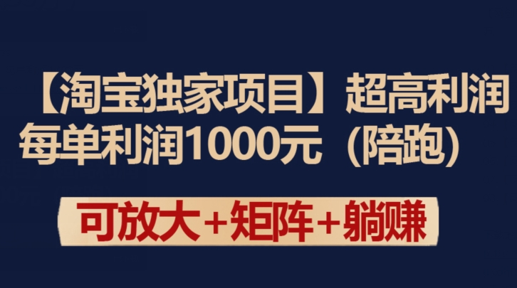 【淘宝独家项目】超高利润：每单利润1000元-狄威团队