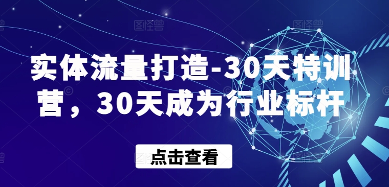 实体流量打造-30天特训营，30天成为行业标杆-狄威团队