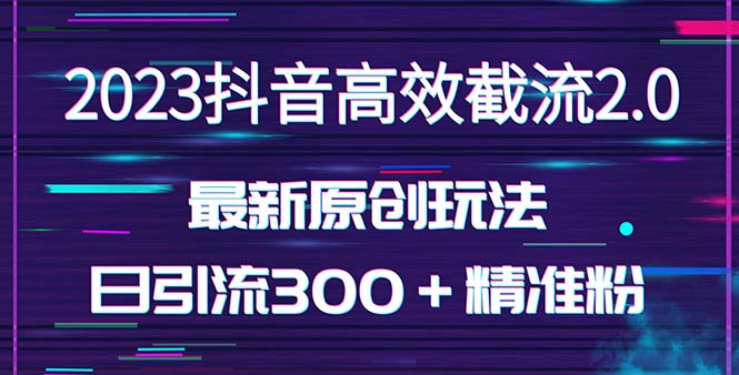 日引300＋创业粉，独家抖音高效截流2.0玩法（价值1280）-狄威团队