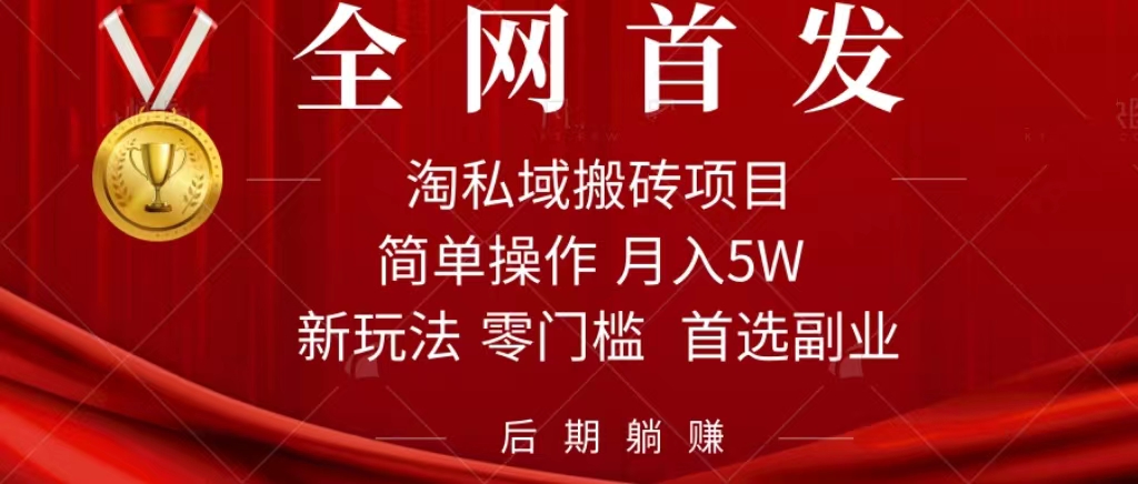 淘私域搬砖项目，利用信息差月入5W，每天无脑操作1小时，后期躺赚-狄威团队