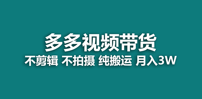 【蓝海项目】多多视频带货，纯搬运一个月搞了5w佣金，小白也能操作【揭秘】-狄威团队