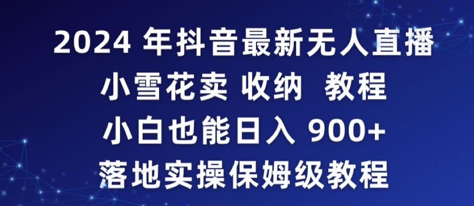 2024年抖音最新无人直播小雪花卖收纳教程，小白也能日入900+落地实操保姆级教程-狄威团队