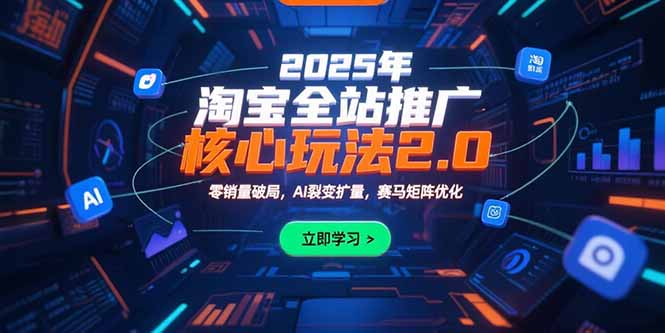 2025年淘宝全站推广核心玩法2.0：零销量破局，AI裂变扩量，赛马矩阵优化-狄威团队