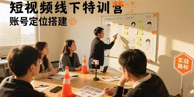 短视频线下特训营：账号定位搭建/口播号拍摄剪辑/直播间流量入口/变现实战-狄威团队