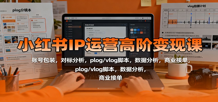 小红书IP运营高阶变现课：账号包装，对标分析，plog/vlog脚本，数据分析，商业接单-狄威团队