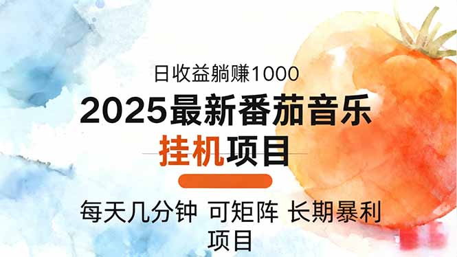 2025年最新番茄音乐人挂机项目，每天几分钟，月入1000＋，可矩阵，一台...-狄威团队