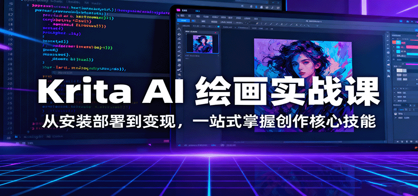Krita AI 绘画实战课：从安装部署到变现，一站式掌握创作核心技能-狄威团队