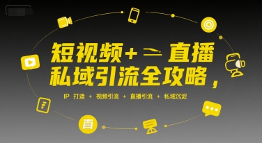 短视频+直播私域引流全攻略，IP打造 +视频引流 +直播引流 +私域沉淀-狄威团队