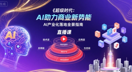 超级时代：AI助力商业新势能直播课，AI产业化落地全景指南-狄威团队