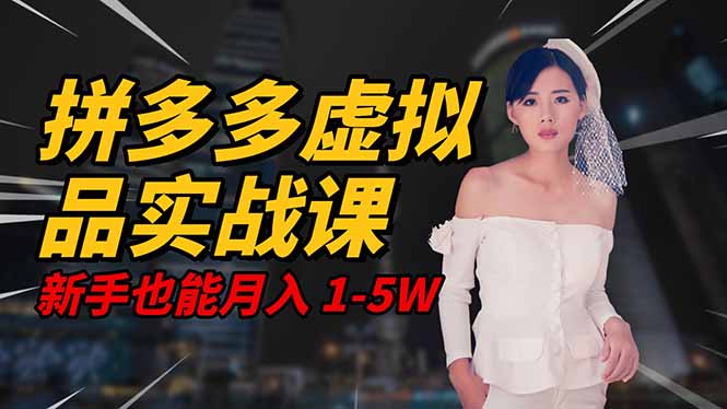 2025 拼多多虚拟品系统实战课，轻资产项目，可矩阵开工作室，新手也能...-狄威团队