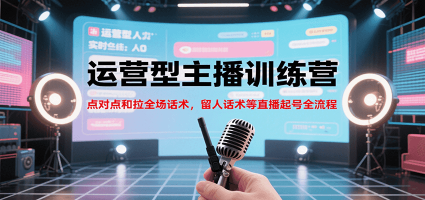 运营型主播训练营，点对点和拉全场话术，留人话术等直播起号全流程(更新7月)-狄威团队