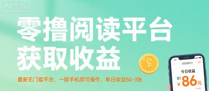 零撸阅读平台获取收益，最新无门槛平台，一部手机即可操作，单日收益50-3张【揭秘】-狄威团队