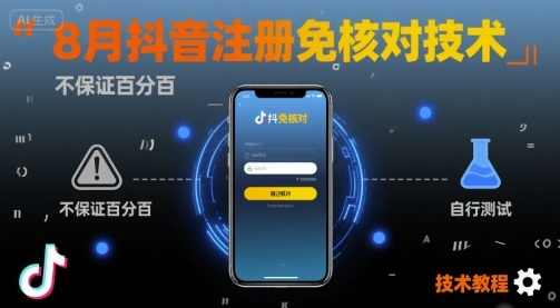 8月抖音注册免核对技术，不保证百分百，自测-狄威团队