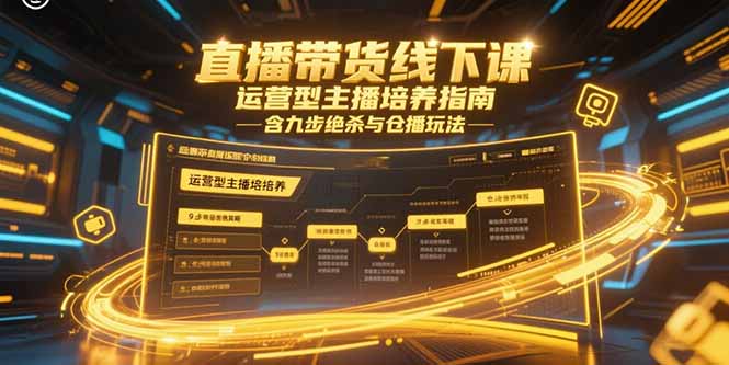 直播带货线下课，运营型主播培养指南，含九步绝杀与仓播玩法-狄威团队