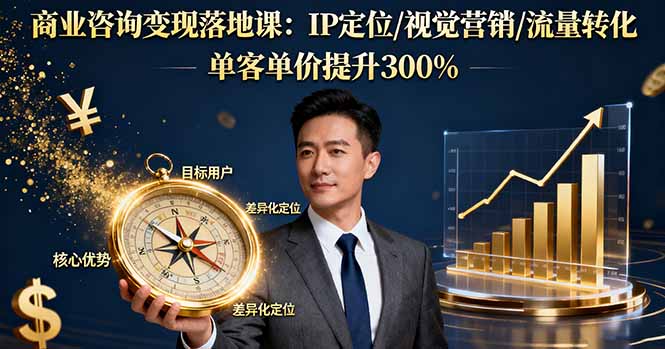 商业咨询变现落地课：IP定位/视觉营销/流量转化，单客单价提升300%-狄威团队