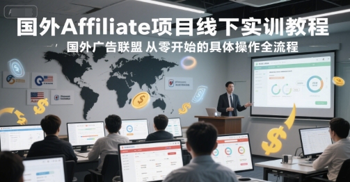 国外Affiliate项目线下实训教程，国外广告联盟从零开始的具体操作全流程-狄威团队