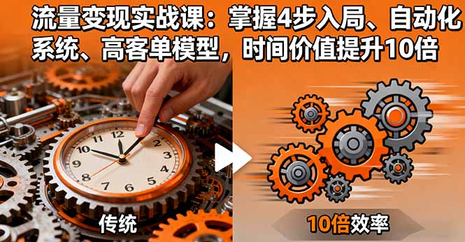 流量变现实战课：掌握4步入局、自动化系统、高客单模型，时间价值提升10倍-狄威团队