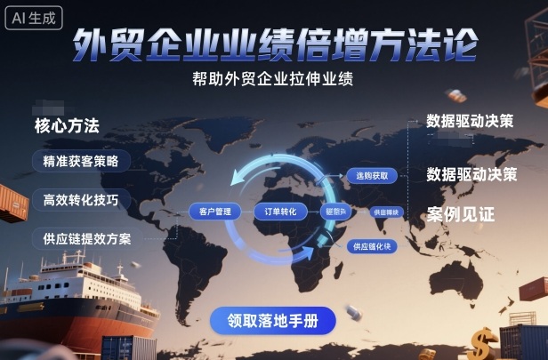 外贸企业业绩倍增方法论，帮助外贸企业拉伸业绩-狄威团队