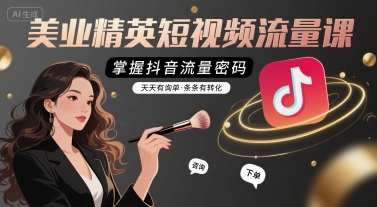 美业精英短视频流量课，掌握抖音流量密码，天天有询单，条条有转化-狄威团队