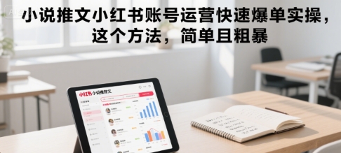 小说推文小红书账号运营快速爆单实操，这个方法，简单且粗暴-狄威团队