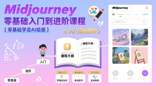midjourney零基础入门到进阶课程，零基础学会AI绘画-狄威团队