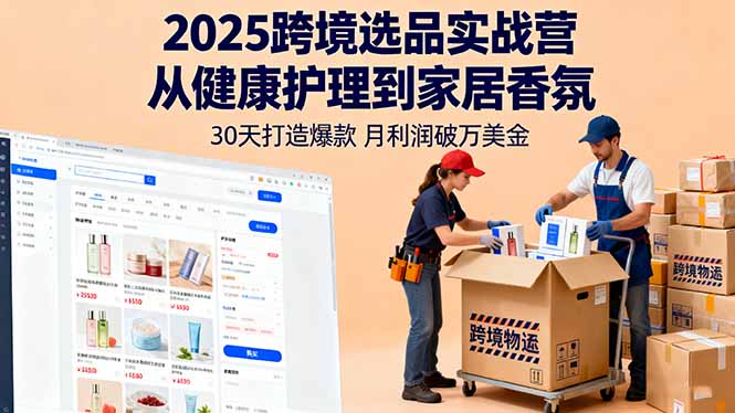 2025跨境选品实战营：从健康护理到家居香氛，30天打造爆款,月利润破万美金-狄威团队